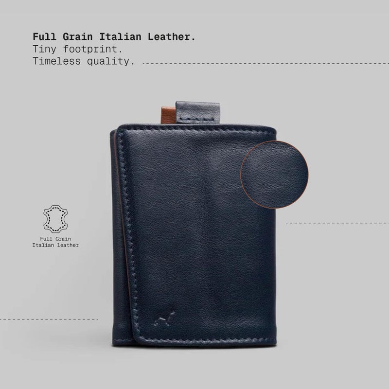 The Frenchie Co. - Speed Wallet Mini - Ultra-Slim RFID Blocking Card Holder - Full-Grain Italian Leather Minimalist Front Pocket Wallet - Quick-Access Pull Tab, Holds up to 4 Cards & Folded Cash - Image 3